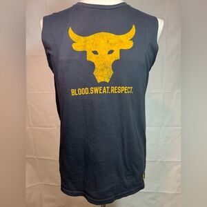 Under Armour Project Rock Youth XL Black and Yellow Graphic Tank Top